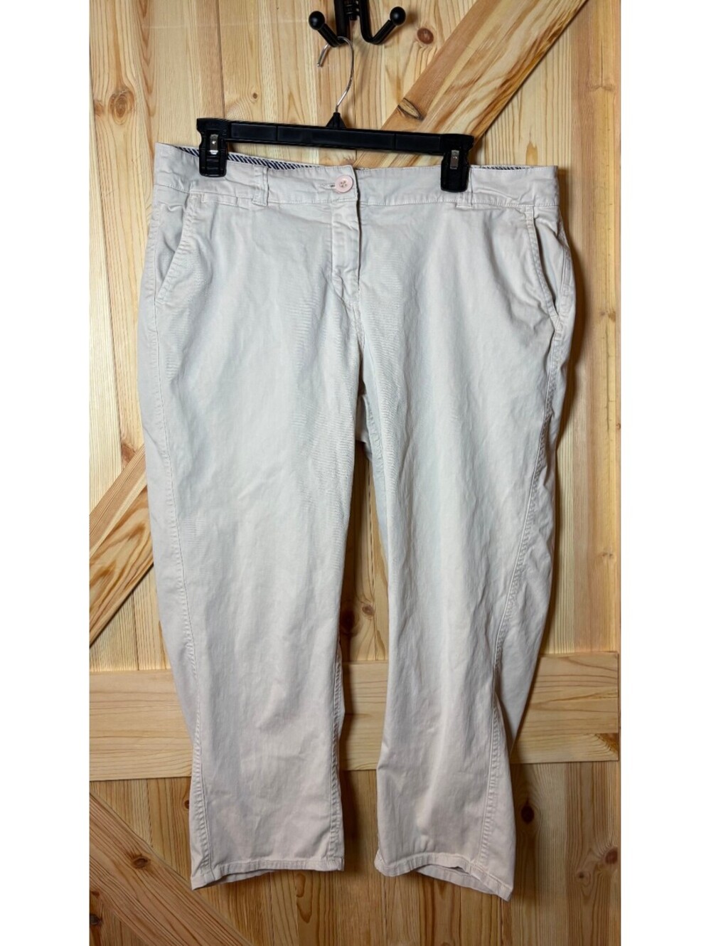 Crown & Ivy Light Beige Cropped Chino Pants Size 12